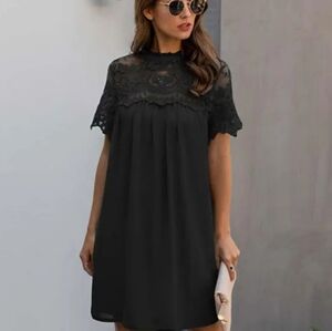 Black Lace Shift Dress